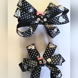 Hair bows skull halloween